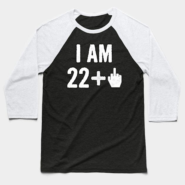 Funny Birthday Gift For 23 Year Old - I Am 23 Middle Finger Age Tshirt Baseball T-Shirt by divawaddle